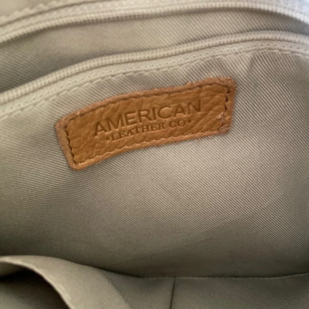 American Leather Co Tan Pebbled Leather Mini Backpack Bag Adjustable Straps*